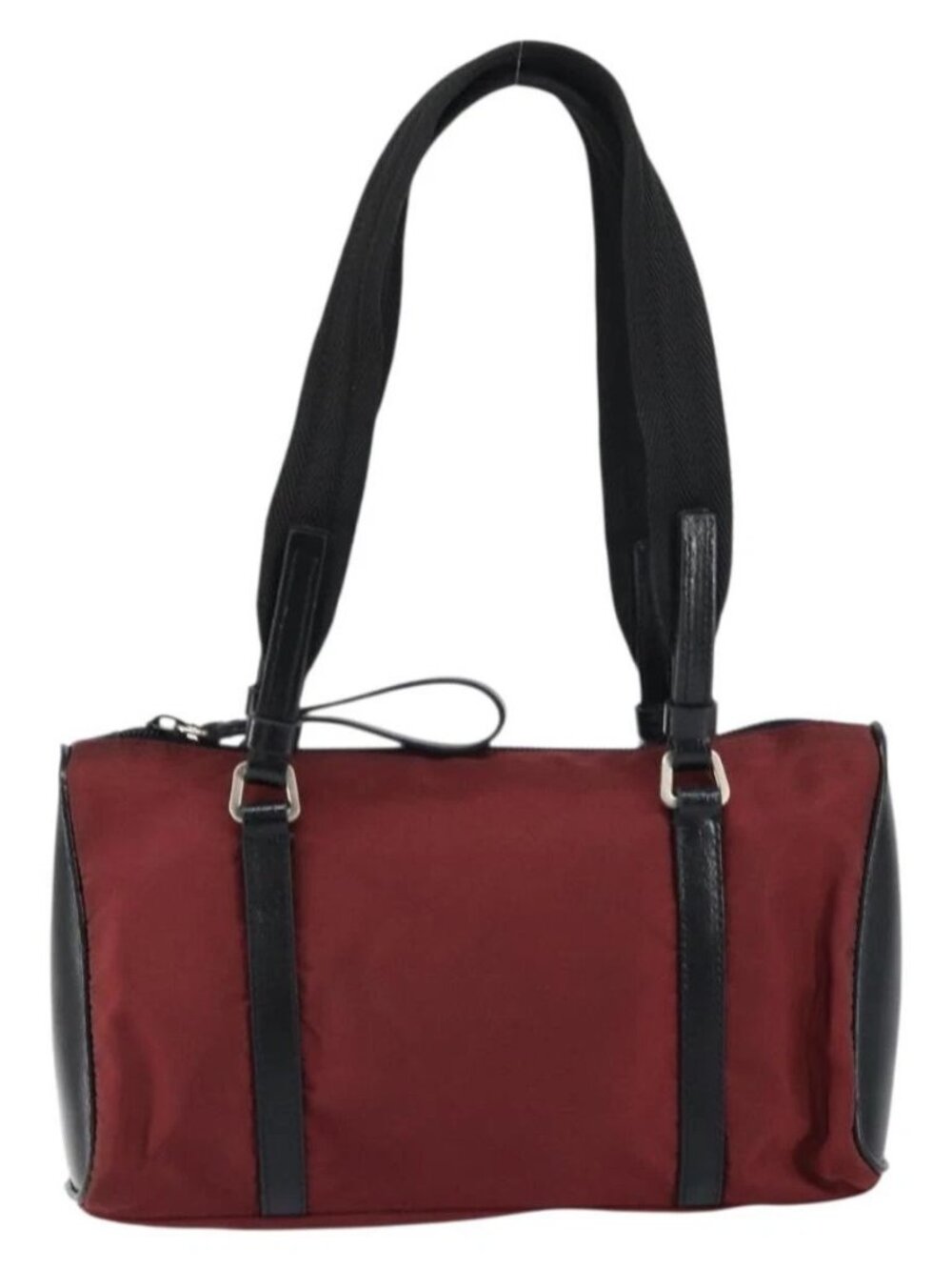 PRADA Hand Bag Nylon Bordeaux Silver Auth am10143 - Picture 2 of 16